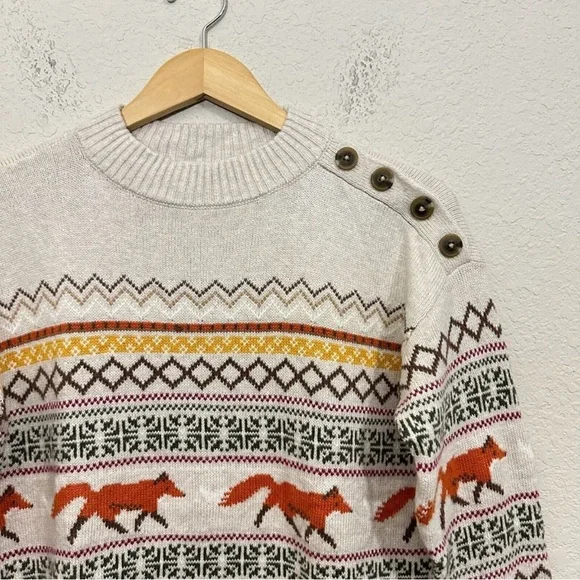 Talbots Fair Isle Fox Sweater - Picture 3 of 7